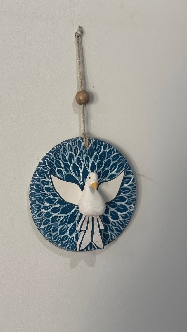 Divino Espírito Santo azul com raios brancos