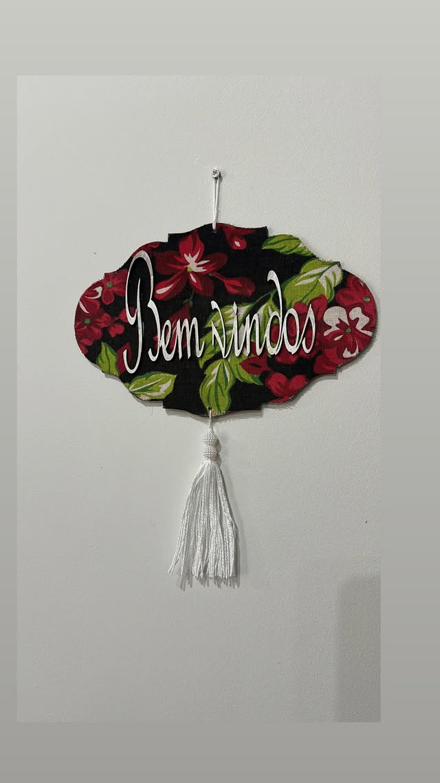 Placa floral — Bem-vindos